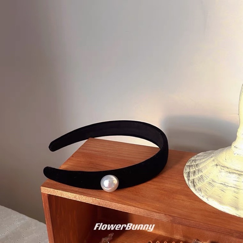 Bờm tóc nhung đính ngọc trai nhân tạo, phụ kiện tóc dễ thương cho nữ