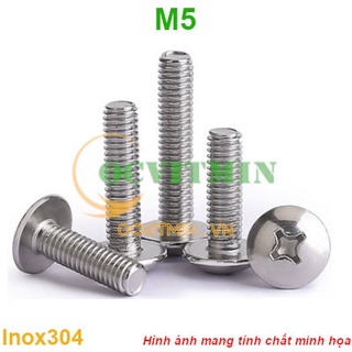 Shopee.vn/ocvitmin Ốc Vít Bake Đầu Dù M5 Inox 304 Hơi Hút Nam Châm