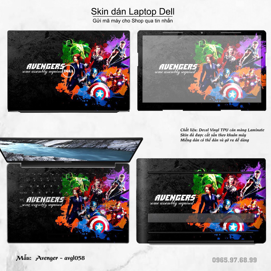 Skin dán Laptop Dell in hình Avenger