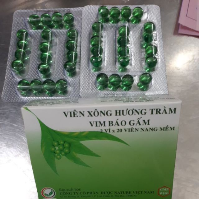 Viên Xông Hương Tràm Vim Báo Gấm - Hộp 2 vỉ x 20 viên