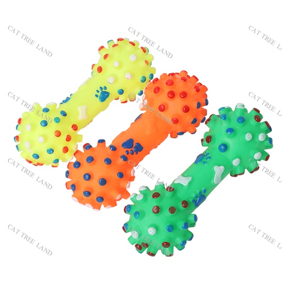 ĐỒ CHƠI CHÓ MÈO, BÓNG CAO SU MỀM, HÌNH QUẢ TẠ, PHÁT RA ÂM THANH - BANH GẶM NHẮM, GIẢM NGỨA RĂNG CHO THÚ CƯNG