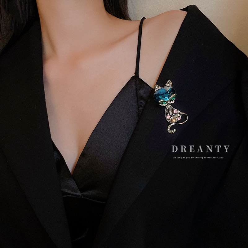 Ghim Cài Áo Hình Mèo Kitty Hoạt Hình Phong Cách Mori Hàn Quốc Ngọt Ngào Cho Nữ