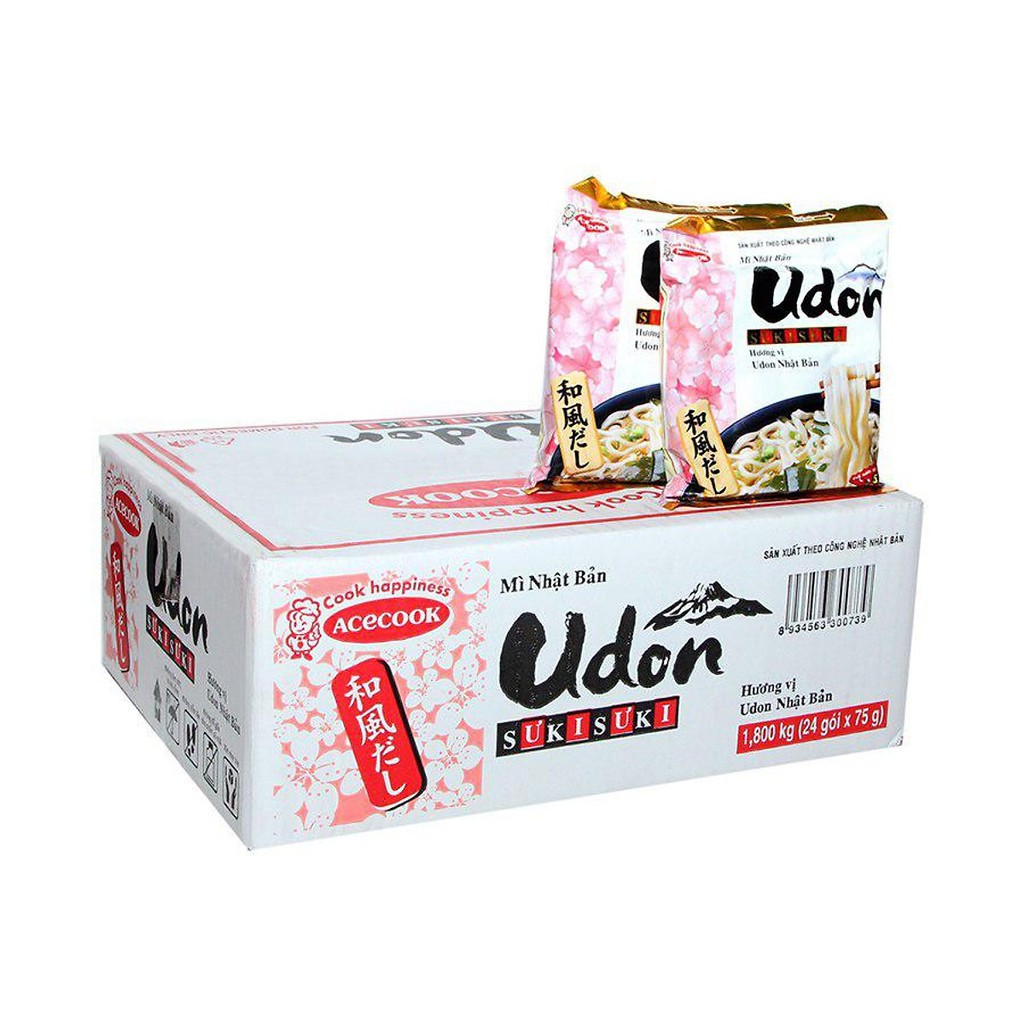 Mì Udon Sưkisưki udon nhật bản thùng 24 gói 75g