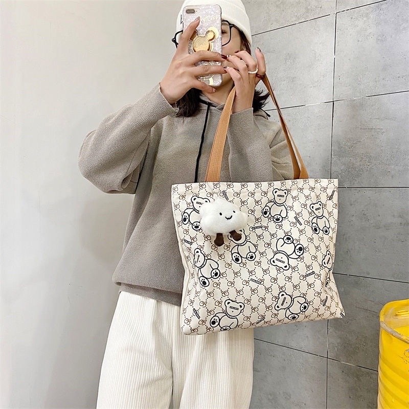 Túi vải cỡ lớn thời trang cho học sinh ( không kèm móc treo hình đám mây)