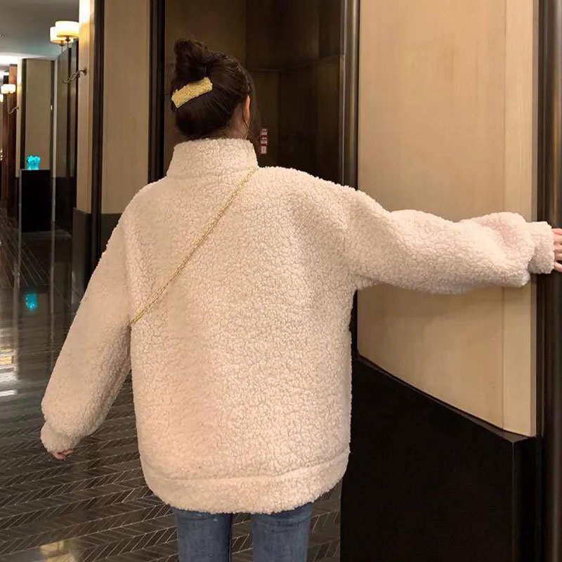 Áo Khoác Bóng Chày Giả Dày Tay Dài Cổ Lọ Phong Cách Hàn Quốc Thường Ngày Cho Nữ