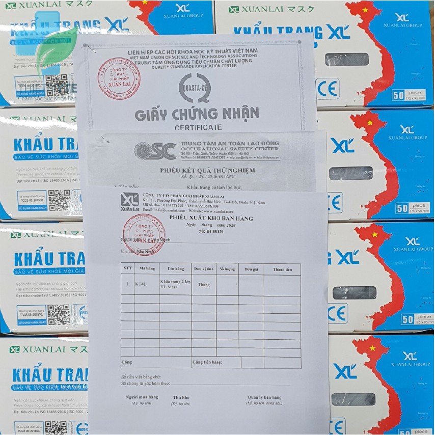 1 Hộp 50 Chiếc Khẩu trang kháng khuẩn Xuân Lai 4 lớp Lọc Bụi, Kháng Khuẩn | BigBuy360 - bigbuy360.vn