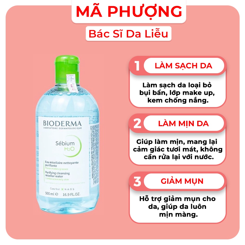 [CÓ BILL CHÍNH HÃNG] NƯỚC TẨY TRANG BIODERMA H2O SOLUTION 500ML