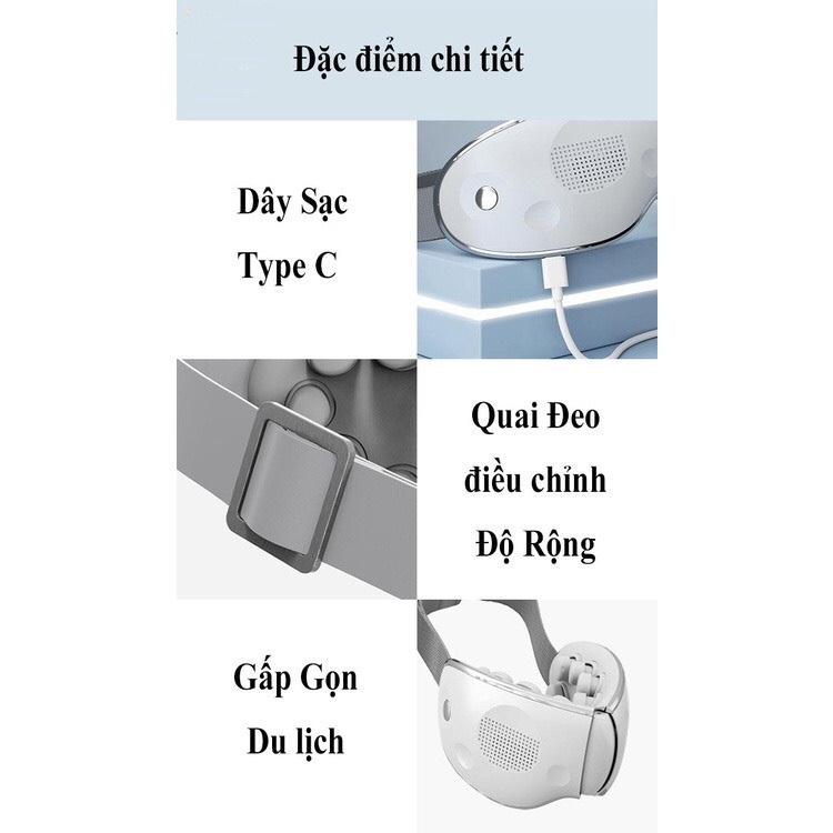 Máy Massage Mắt Xiaomi Jeeback E9 Massage Bấm Huyệt Đa Điểm Có Kết Nối Bluetooth