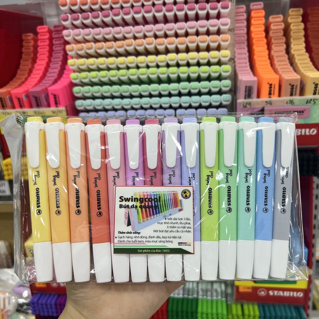 Bộ 10/14 cây bút dạ quang STABILO Swing Cool - Pastel 2021