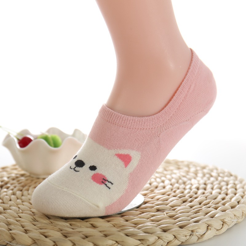 Vớ Thuyền Thoáng Khí In Họa Tiết Động Vật Hoạt Hình Vui Nhộn Thời Trang Mùa Hè Cho Nữ