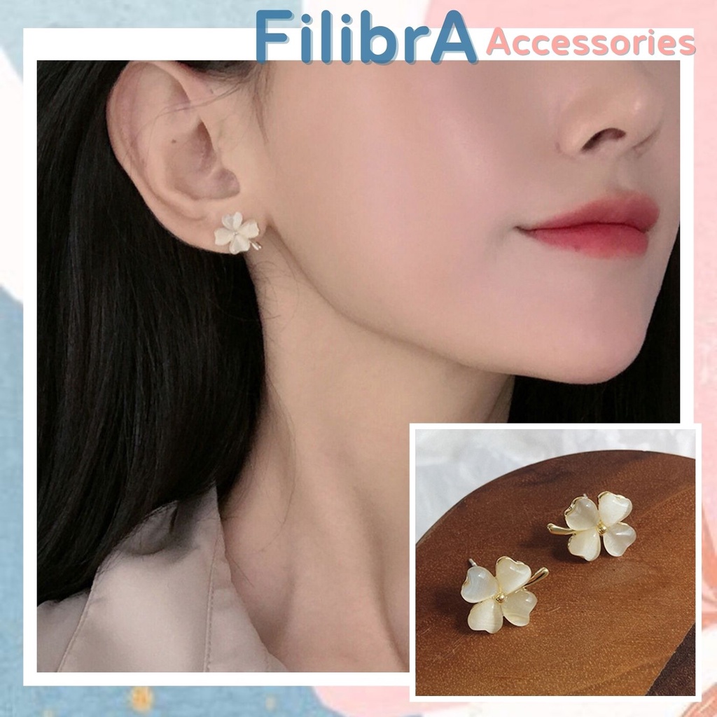 Khuyên tai hoa bốn cánh, bông tai trang sức Ulzzang BT005 - Filibrastyle