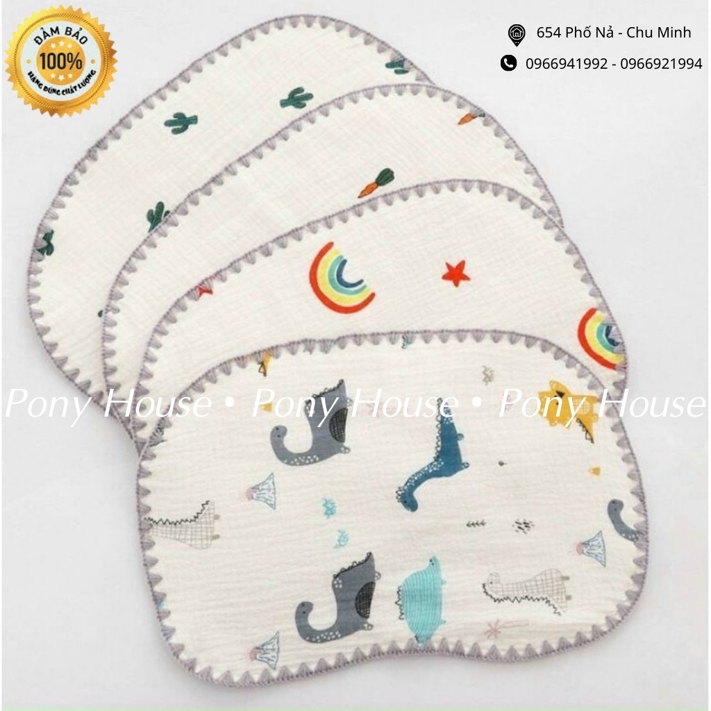 Gối Xô Sơ Sinh - Gối Xô 10 Lớp Muslin Sợi Tre Cho Bé Sơ Sinh Siêu Mềm, Mịn, Thấm Hút Mồ Hôi Tốt