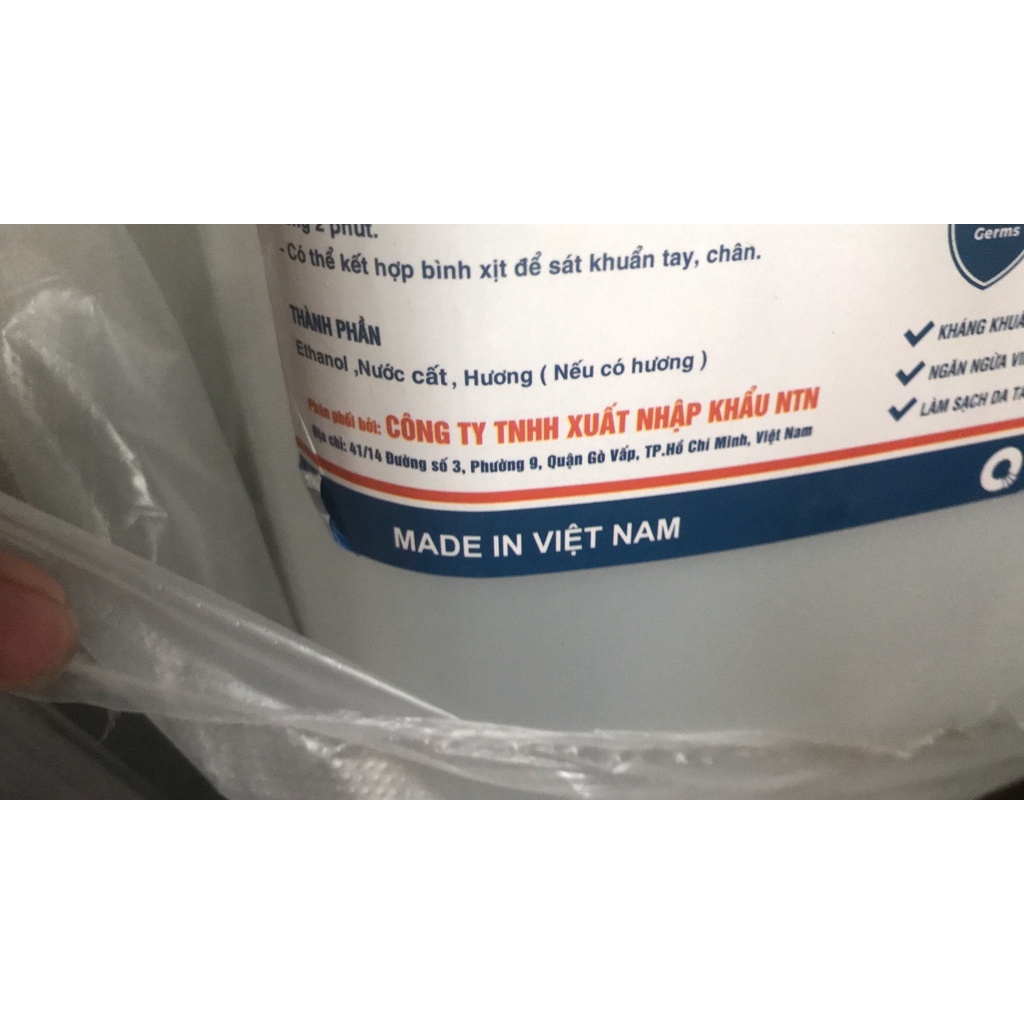 Nước rửa tay, cồn y tế sát khuẩn rửa tay 70 độ can 5 lít - hàng công ty