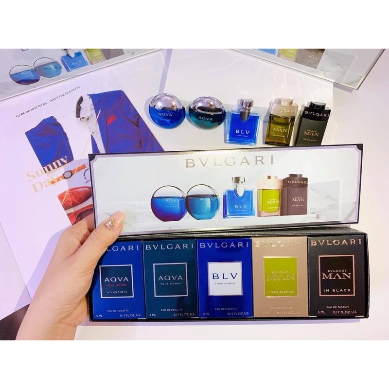 Set nước hoa nam BVL 5 chai siêu thơm