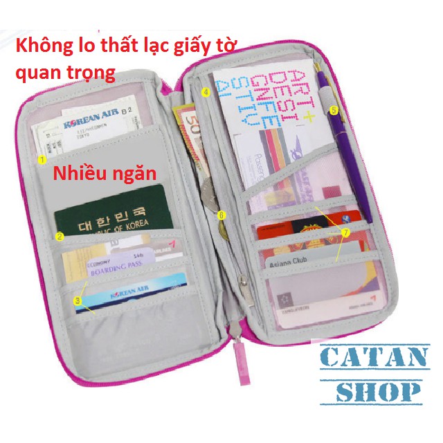 Túi đựng Passport, giấy tờ du lịch siêu tiện lợi, 11 ngăn.DL10-TPass