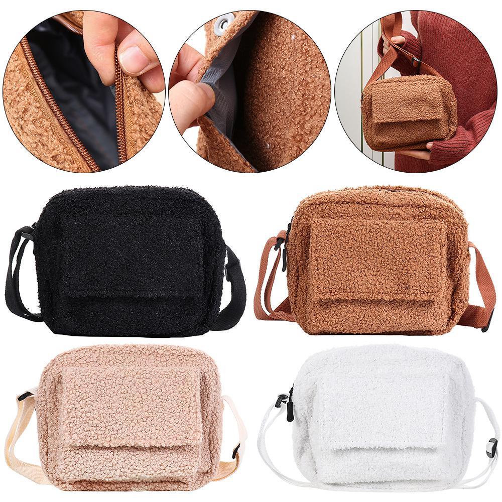 Túi Đeo Vai Bằng Len Cừu Thời Trang Mùa Đông Giản Dị Dành Cho Nữ