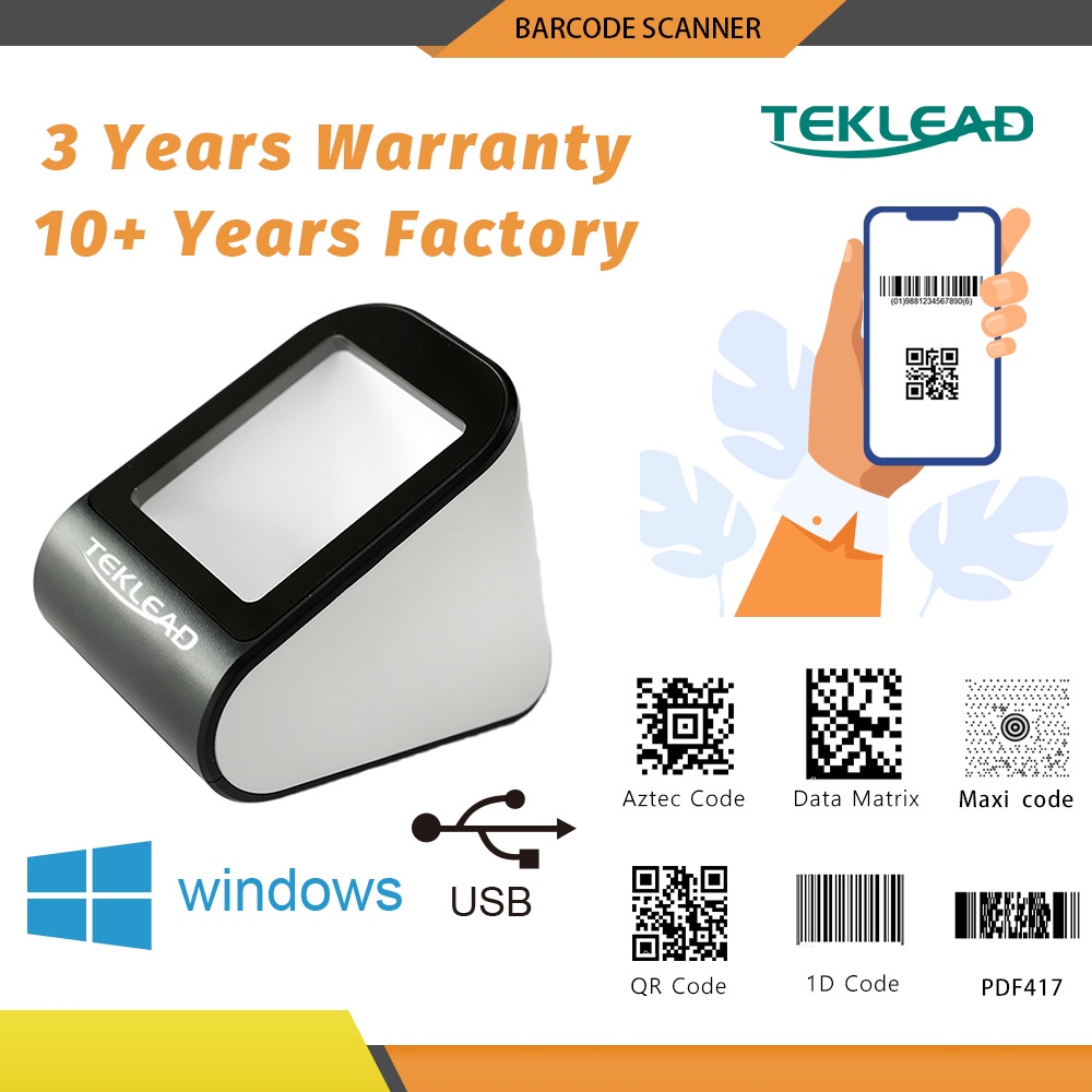 Máy Quét Mã Vạch 2D QR Cầm Tay Có Dây USB