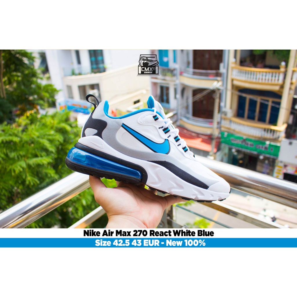 😘 [ HÀNG CHÍNH HÃNG ] Giày Nike Air Max 270 React White Blue Black ( CT1280-101 ) - REAL AUTHETIC 100%