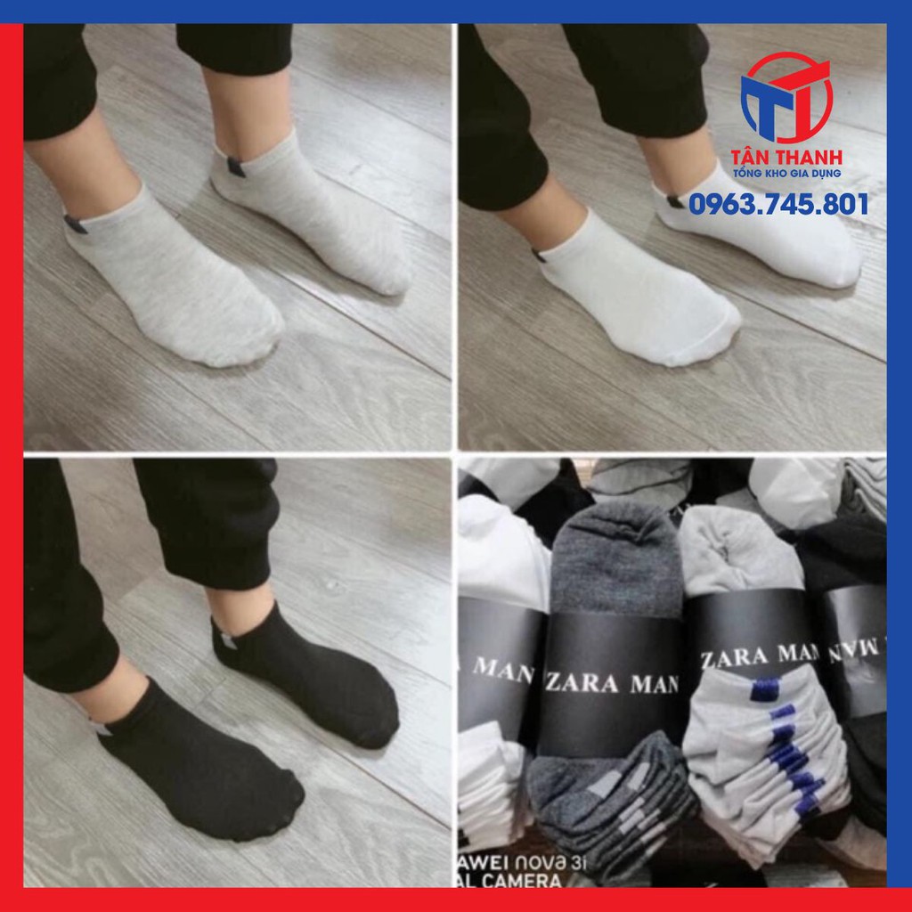 Set 5 đôi tất zaza men cổ ngắn cotton cực mềm mịn