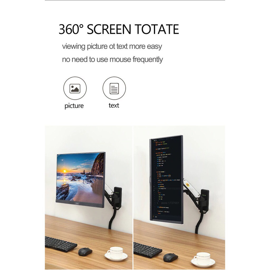 Giá Treo Màn Hình NB-F120 Tương Thích Màn 17 - 27 Inch / Lắp Đặt Treo Tường Tùy Chỉnh Đa Năng - Xoay Màn 360 Độ