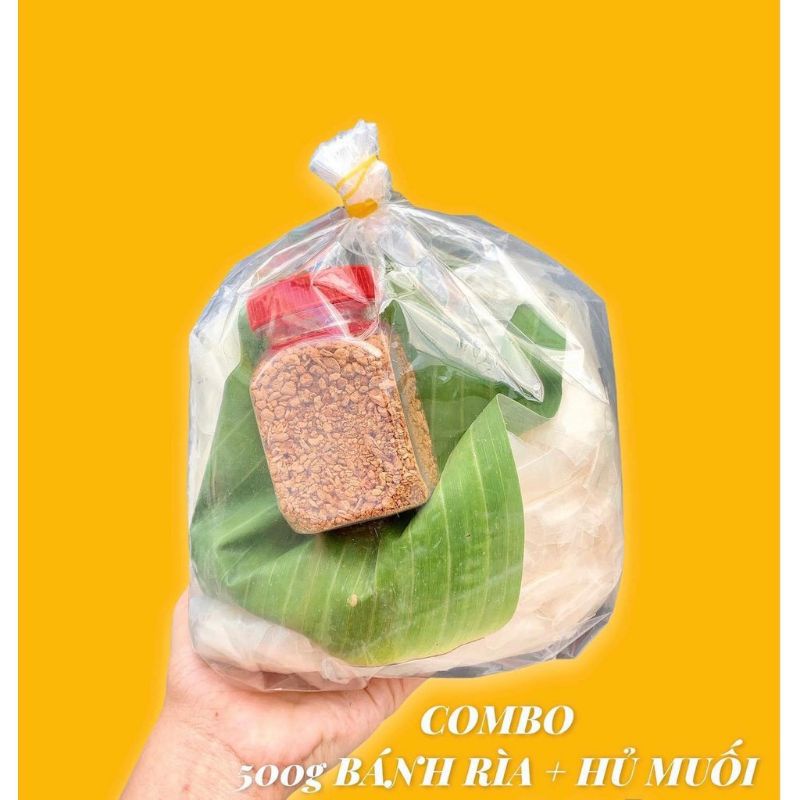 500gr bánh tráng rìa phơi sương+100gr muối nhuyễn tôm ngon