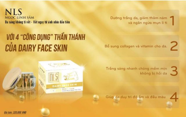 KEM Ủ DAIRY FACE SKIN NGỌC LINH SÂM