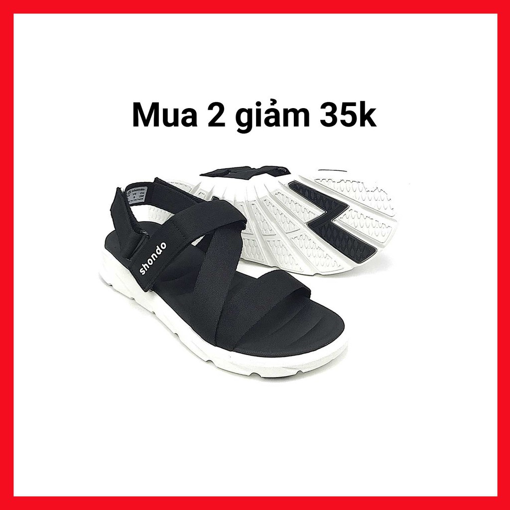 sandal cao gót dưới 7cm  Giày Sandals SHONDO F6 Sport – F6S003-Đen Trắng