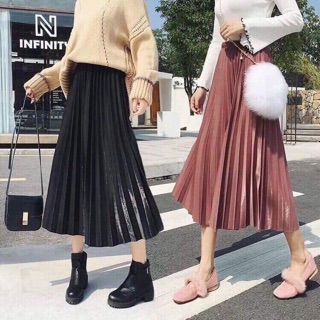 Chân váy dập ly dài QC