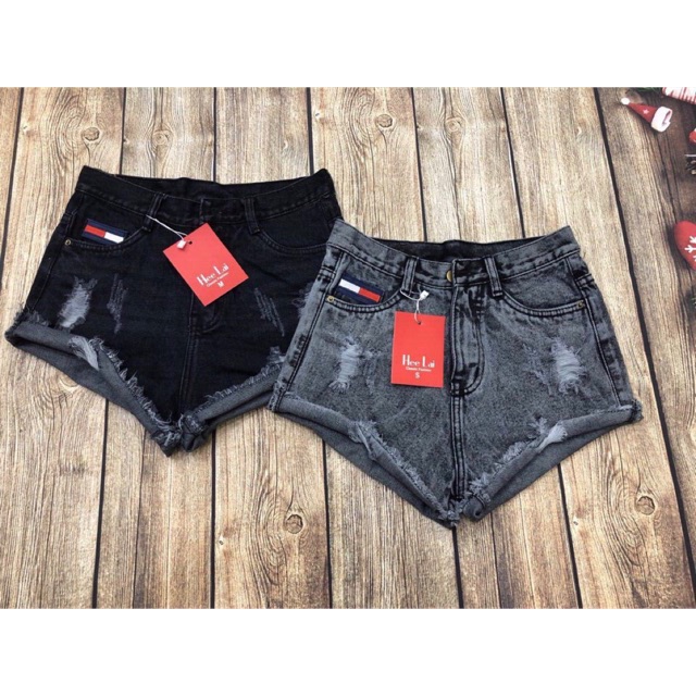 Quần short jean nữ lưng cao