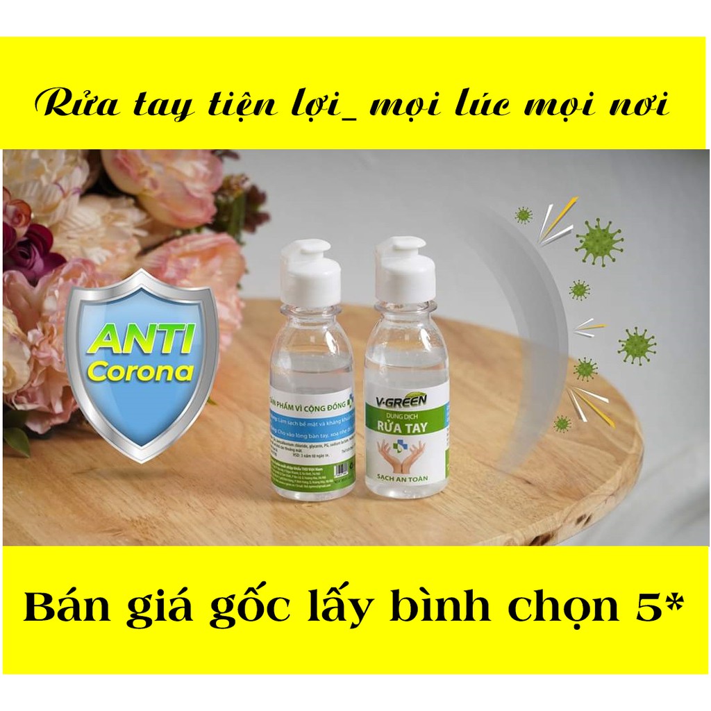 Nước rửa tay khô diệt khuẩn và dưỡng da hương táo 100ml chai vuông tiện lợi