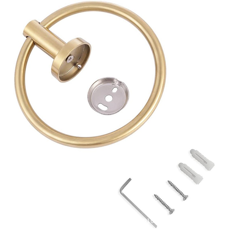 Giá Đỡ Khăn Tắm / Treo Khăn Bằng Thép Không Gỉ Hình Tròn Màu Vàng Kim Tiện Dụng Cho Nhà Bếp / Phòng Tắm