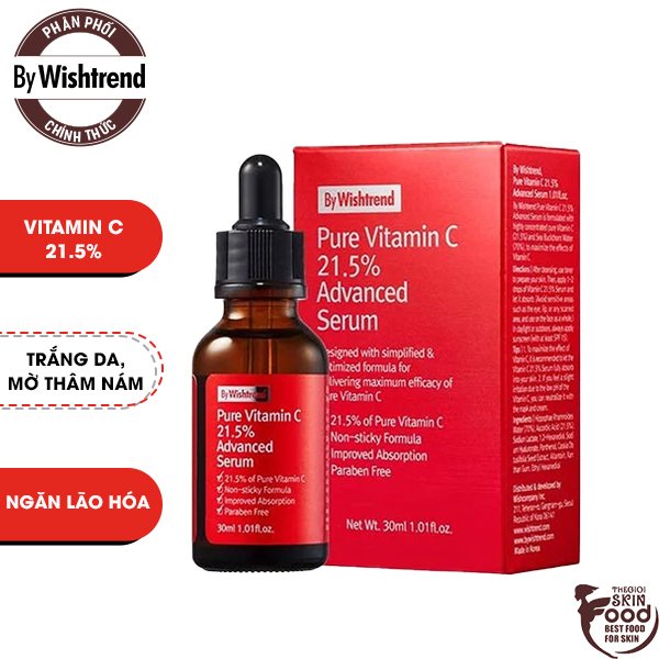 Tinh Chất Vitamin C Nồng Độ Cao Dưỡng Trắng Da, Mờ Thâm Nám By Wishtrend Pure Vitamin C 21.5 Advanced Serum 30ml