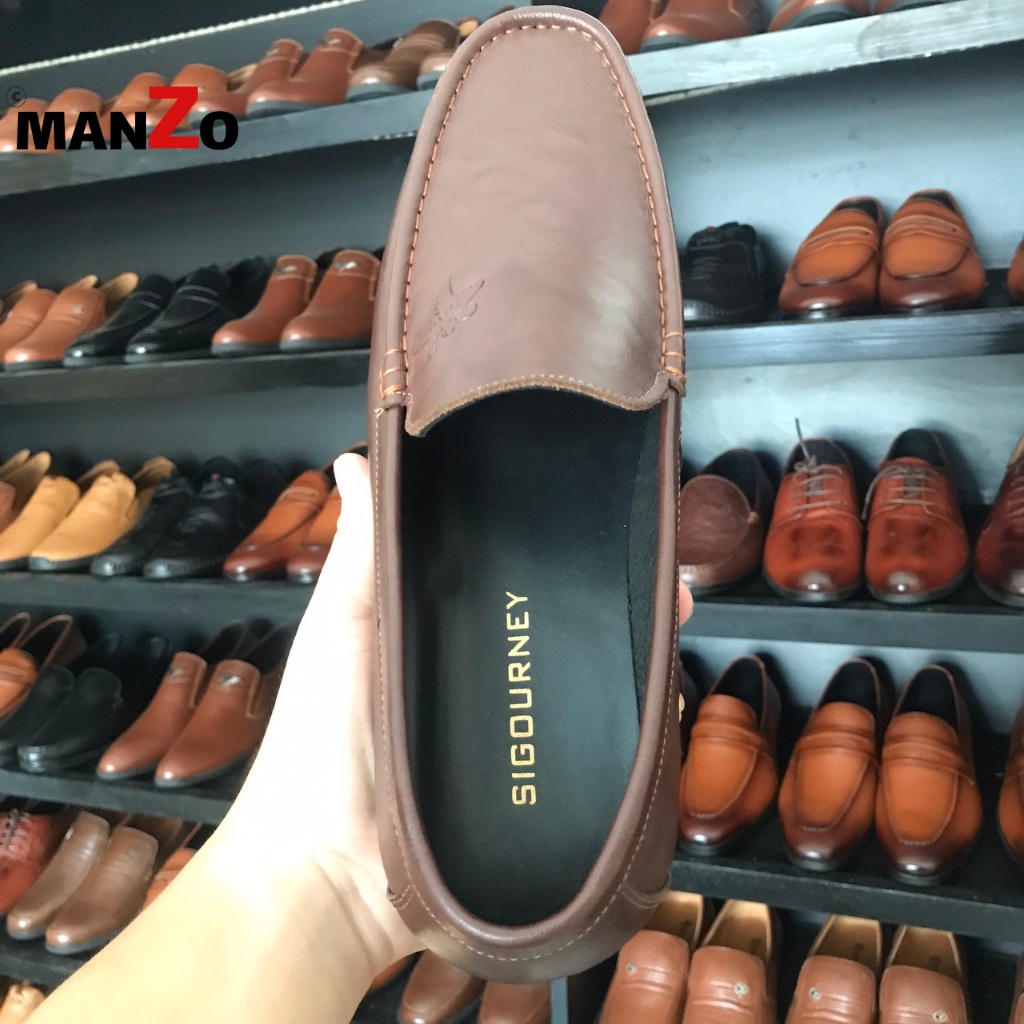 Giày mọi nam da bò cao cấp dành cho dân công sở - Giày lười nam Manzo GL304