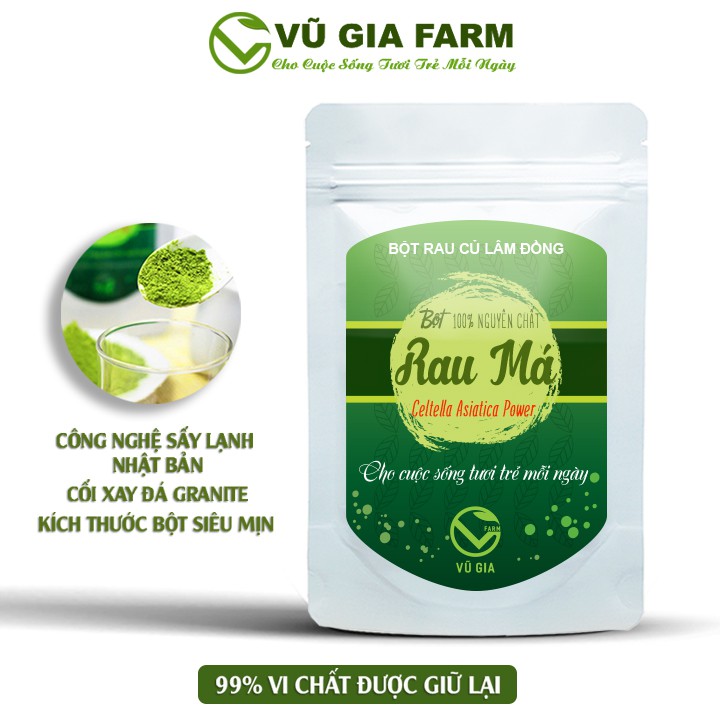 Bột Rau Má Sấy Lạnh Nguyên Chất Vũ Gia (50g/ túi) - Bổ sung vitamin rau xanh, thanh nhiệt cơ thể