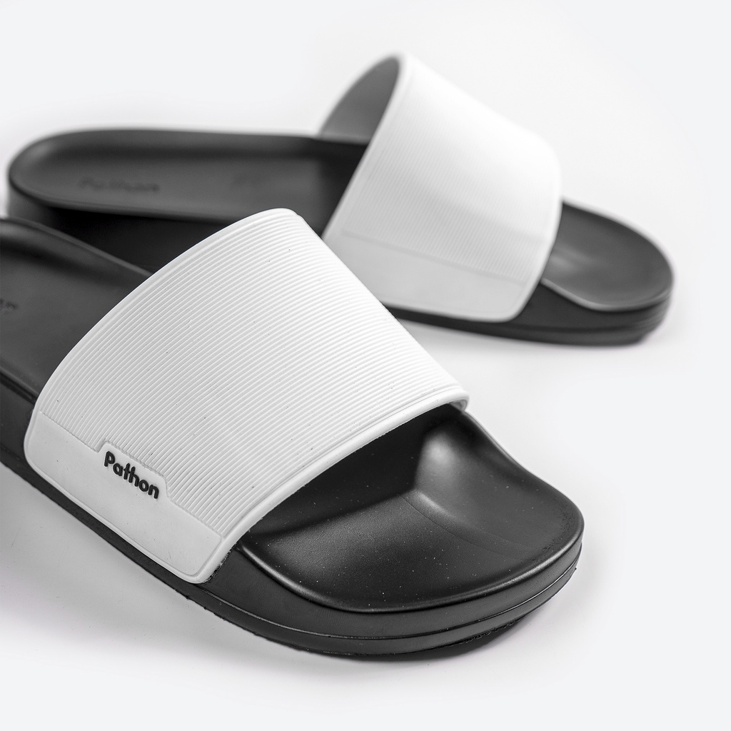Dép nam nữ quai ngang slipper Pathon PVC và đế PU phối màu mẫu MIX2