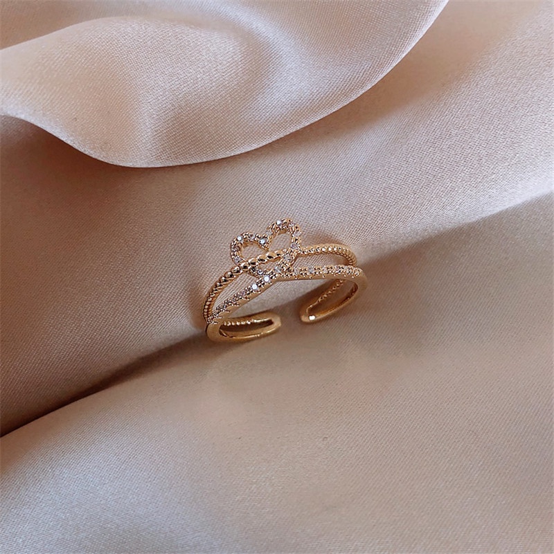 Châu Âu và Mỹ phong cách retro gió lạnh mở nhẫn nữ Nhật Bản và Hàn Quốc nhẫn ngọc trai đơn giản