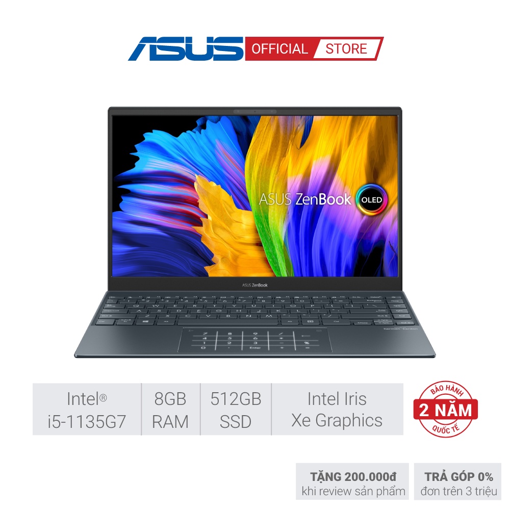 Laptop Asus UX325EA-KG656W i5-1135G7/8GD4/512GB-SSD/13.3FHD OLED/Xám/W11