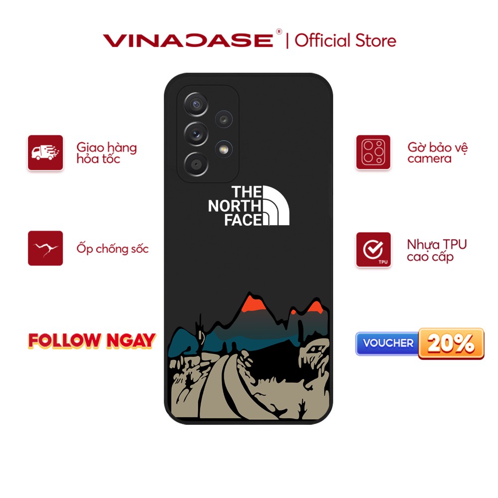 Ốp lưng Vina Case Samsung A10/A10S/A51/A32/A12/....dẻo cạnh vuông bảo vệ camera hình The North Face