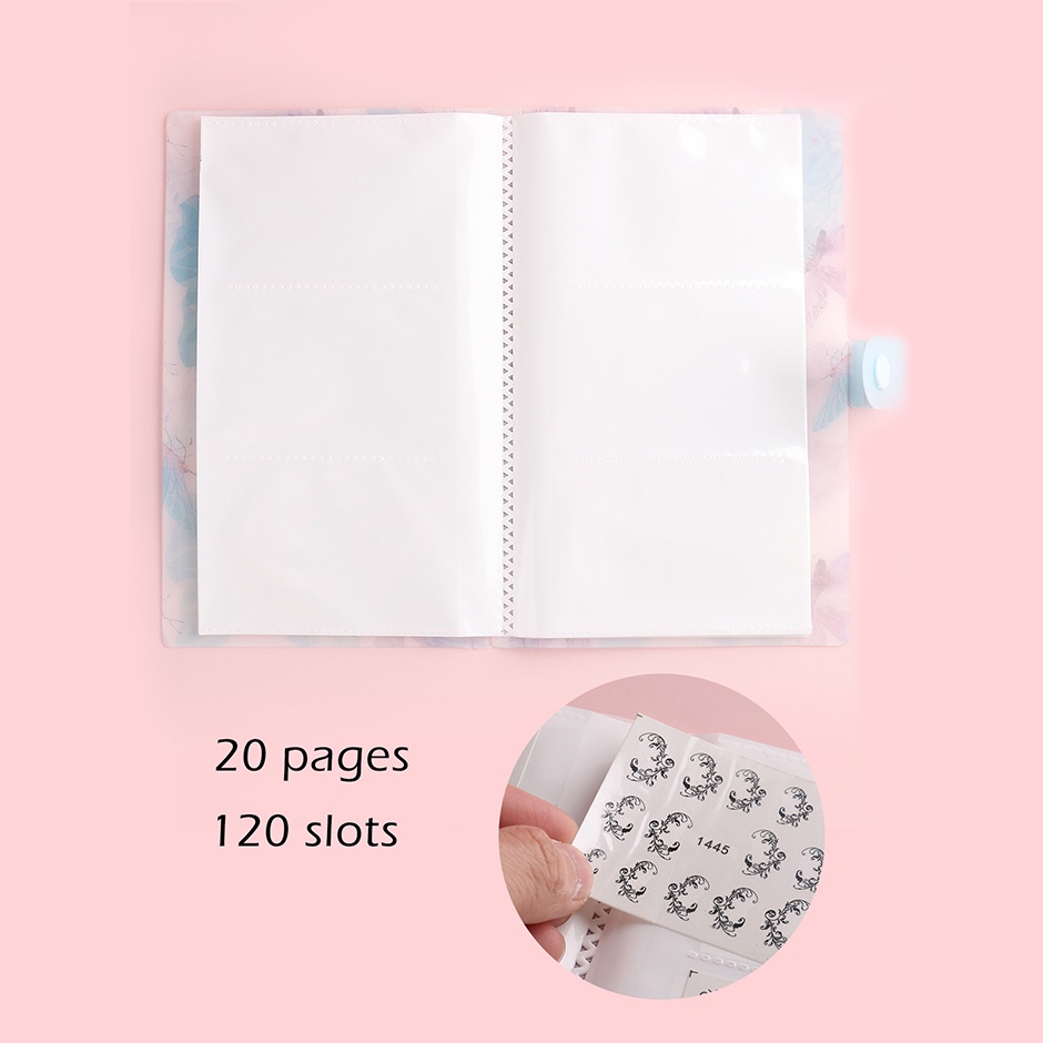 Bộ sưu tập miếng dán móng tay STZPRONAIL thiết kế 120 ngăn hình hoa lá/cánh bướm trang trí nghệ thuật