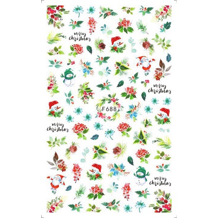 Sticker dán hình  Giáng Sinh Noel, Bông Tuyết Ông Già Mẫu Mới- Trang Trí Móng Nail Nghệ Thuật Giáng Sinh Năm Mới