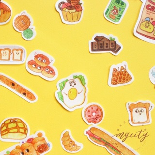 Set 30 hình dán sticker bánh ngọt