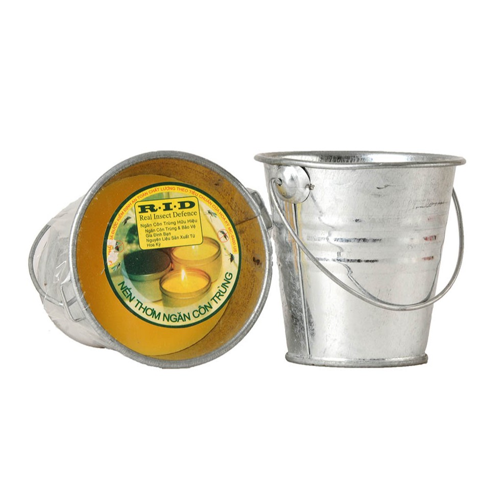 Nến thơm xô thiếc lớn Quang Minh Candle FtraMart RID1441 (Bạc, hương sả chanh)