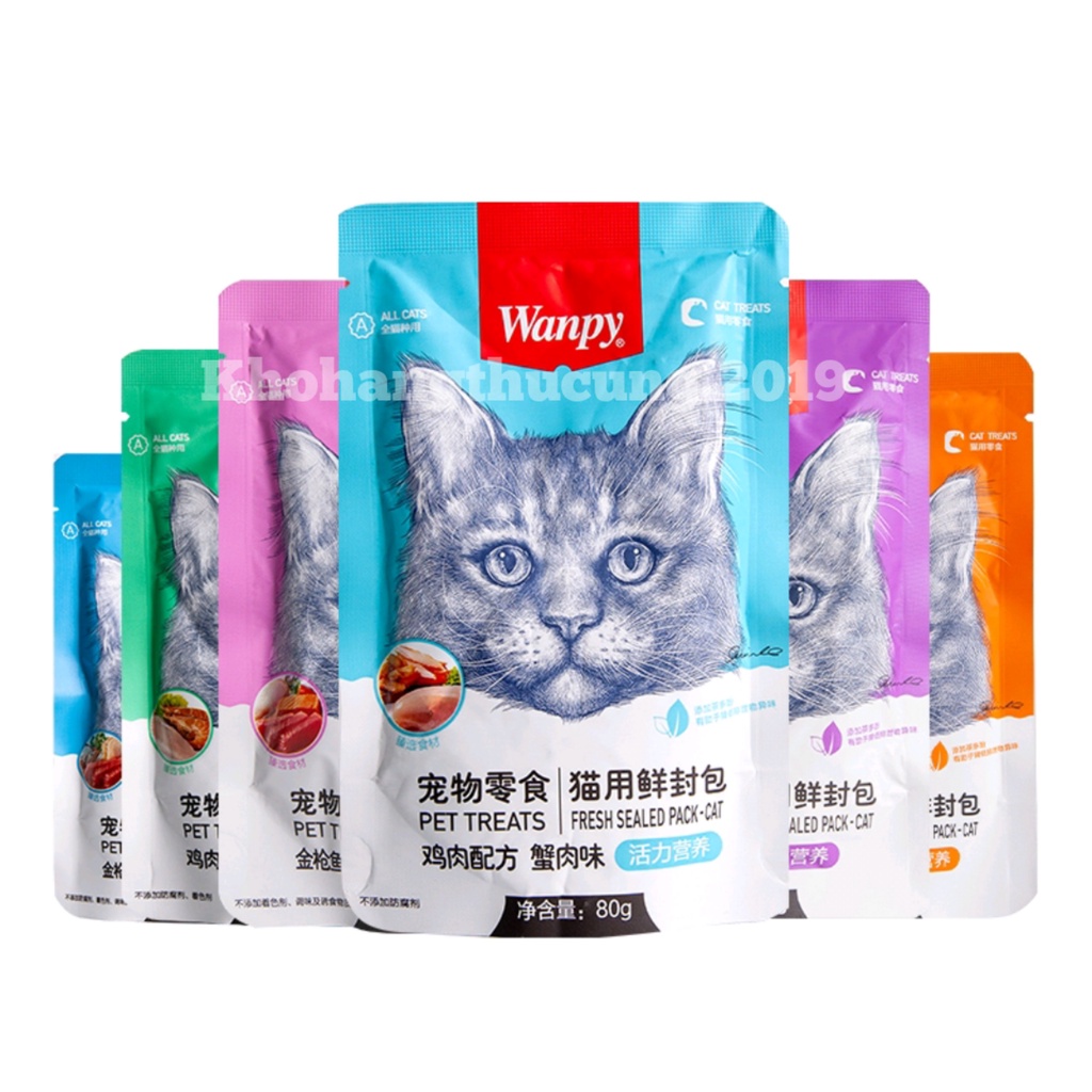 PATE WANPY CHO MÈO 80G – BỔ SUNG VITAMIN VI CHẤT