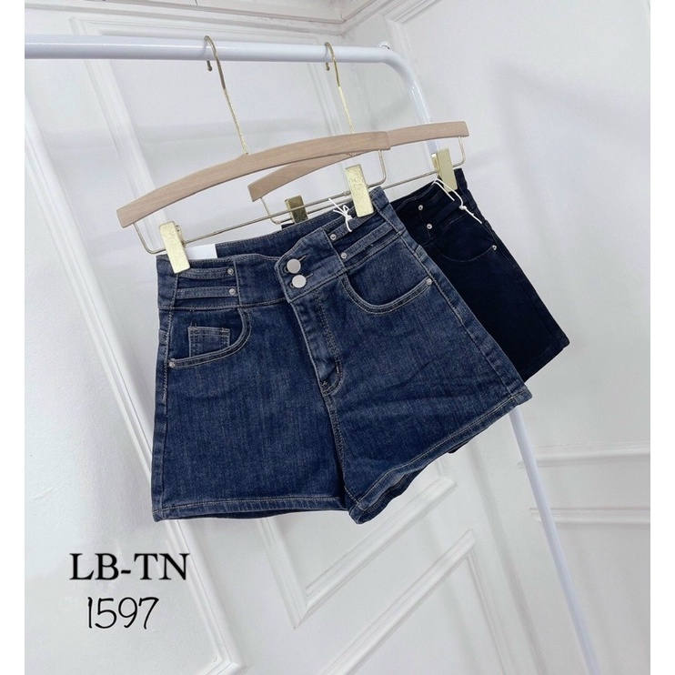Quần short jean cạp cao