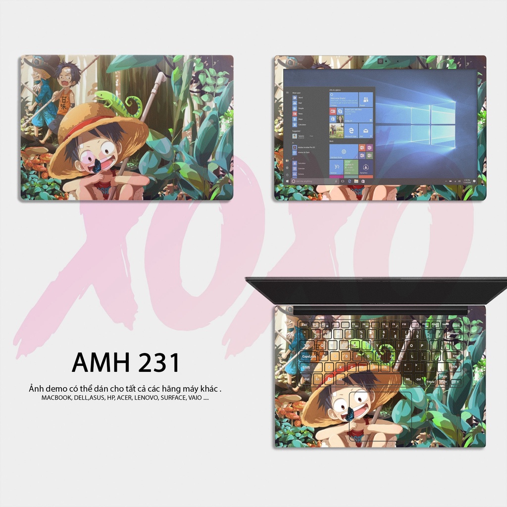 Decal Dán Laptop - Mẫu One piece  Có decal dán cho tất cả các hãng máy tính