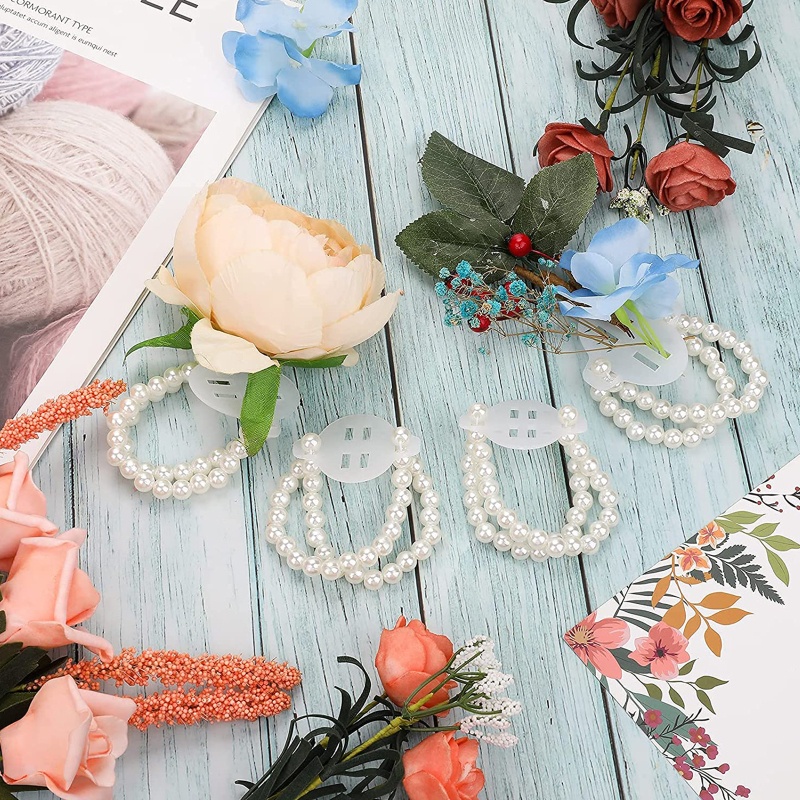 Set 8 Vòng Tay Co Giãn Đính Hạt Giả Ngọc Trai