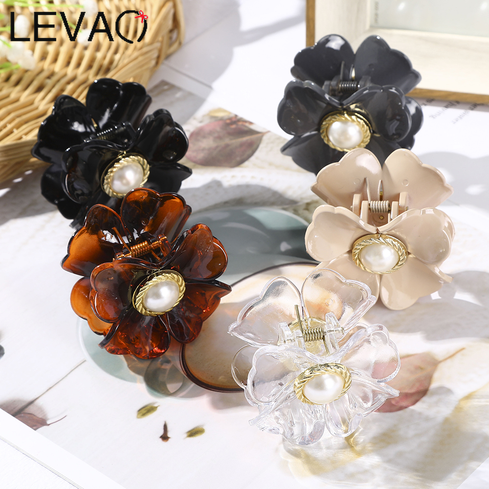 Kẹp tóc mini kiểu hoa đính ngọc trai giả dễ thương thanh lịch