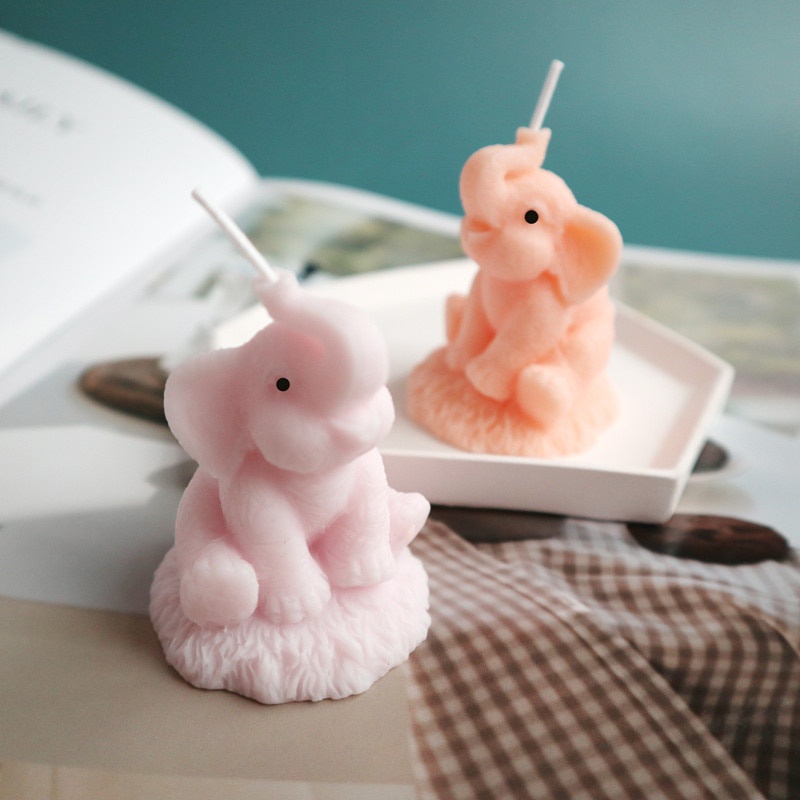 Khuôn Silicone Tạo Hình Làm Nến Hình Chú Voi 3D DIY