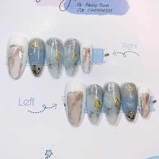 Nail box thiết kế vân đá trắng phong cách hàn - MS35