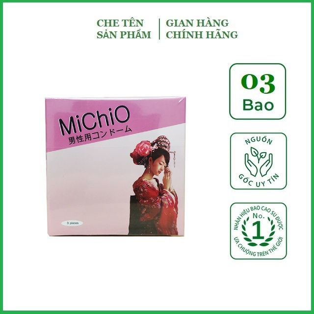 Bao cao su Gân gai siêu mỏng Michio Nhật Bản - hộp 3 bao